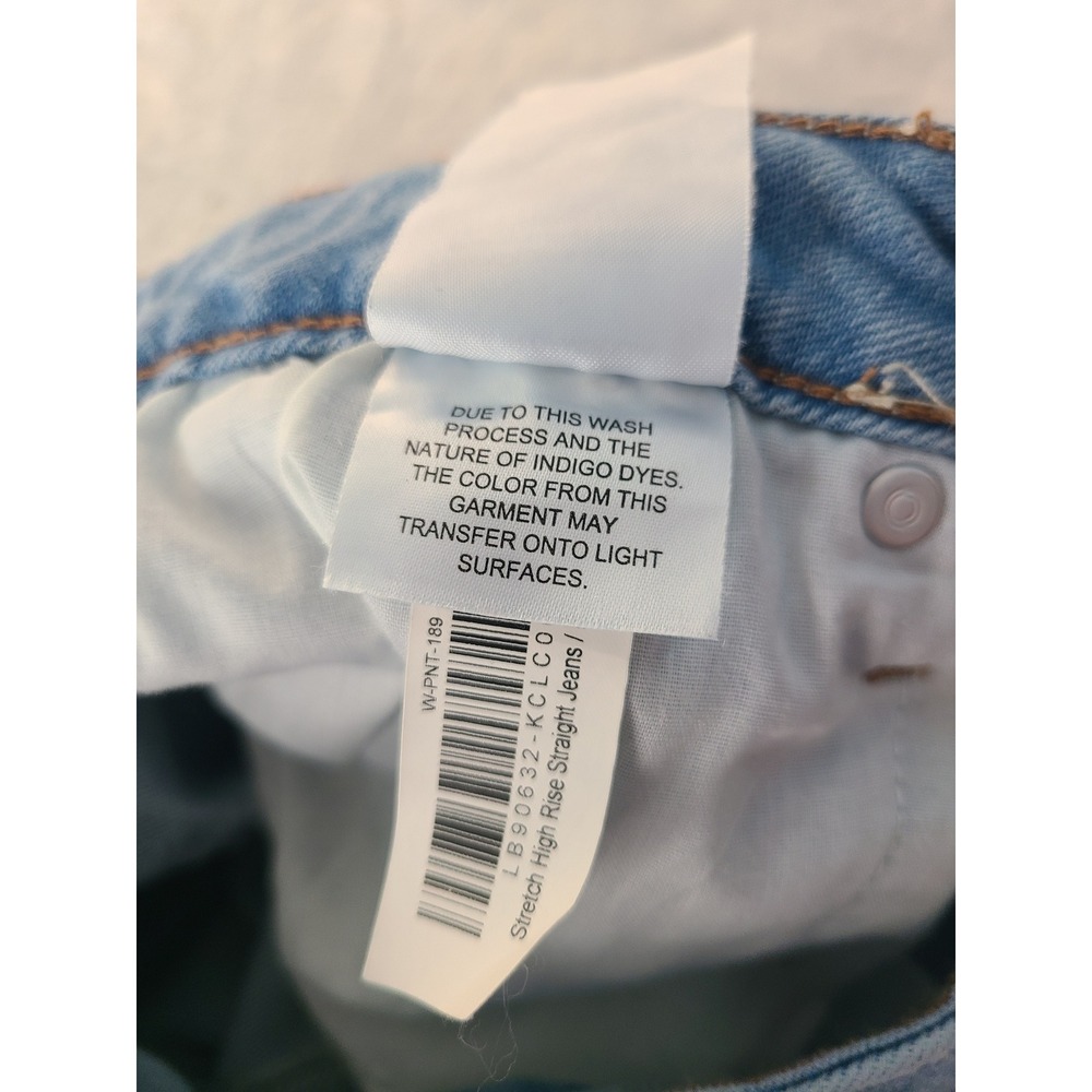 Quince Bella Stretch High Rise Straight Jeans Frosted Blue Light Wash 28/30 - Picture 9 of 9